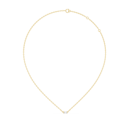 Classic Emerald Cut Lab-Grown Diamond Solitaire Pendant | 14K Yellow Gold