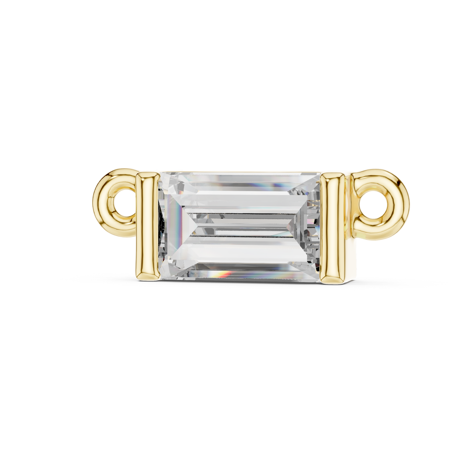 Classic Emerald Cut Lab-Grown Diamond Solitaire Pendant | 14K Yellow Gold