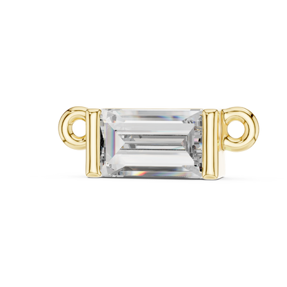 Classic Emerald Cut Lab-Grown Diamond Solitaire Pendant | 14K Yellow Gold