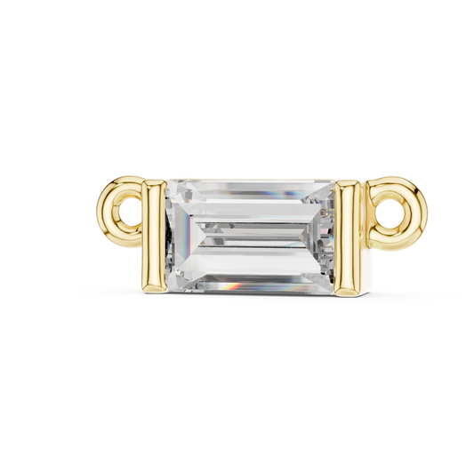 Classic Emerald Cut Lab-Grown Diamond Solitaire Pendant | 14K Yellow Gold
