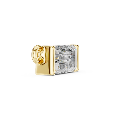 Classic Emerald Cut Lab-Grown Diamond Solitaire Pendant | 14K Yellow Gold