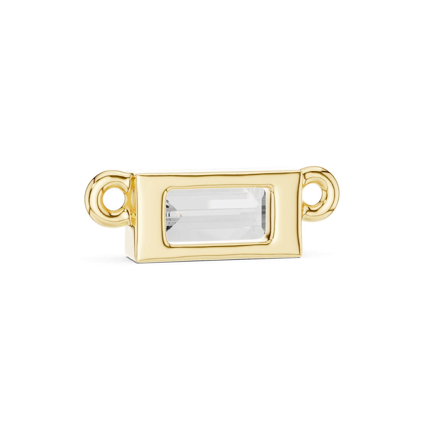Classic Emerald Cut Lab-Grown Diamond Solitaire Pendant | 14K Yellow Gold