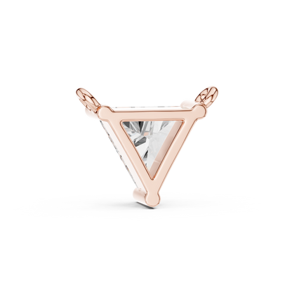Trillion Cut Lab-Grown Diamond Solitaire Pendant in 14K Yellow Gold