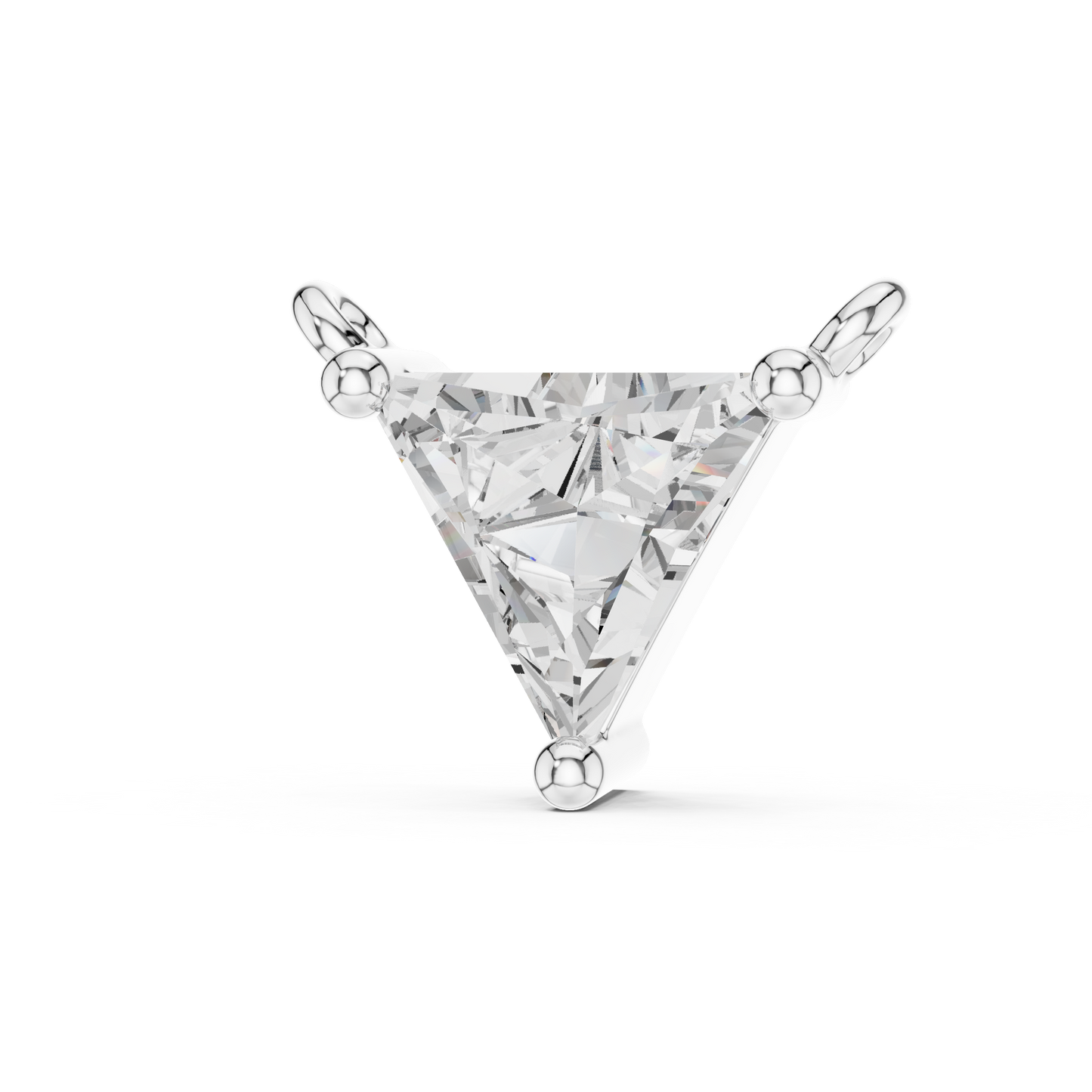 Trillion Cut Lab-Grown Diamond Solitaire Pendant in 14K Yellow Gold
