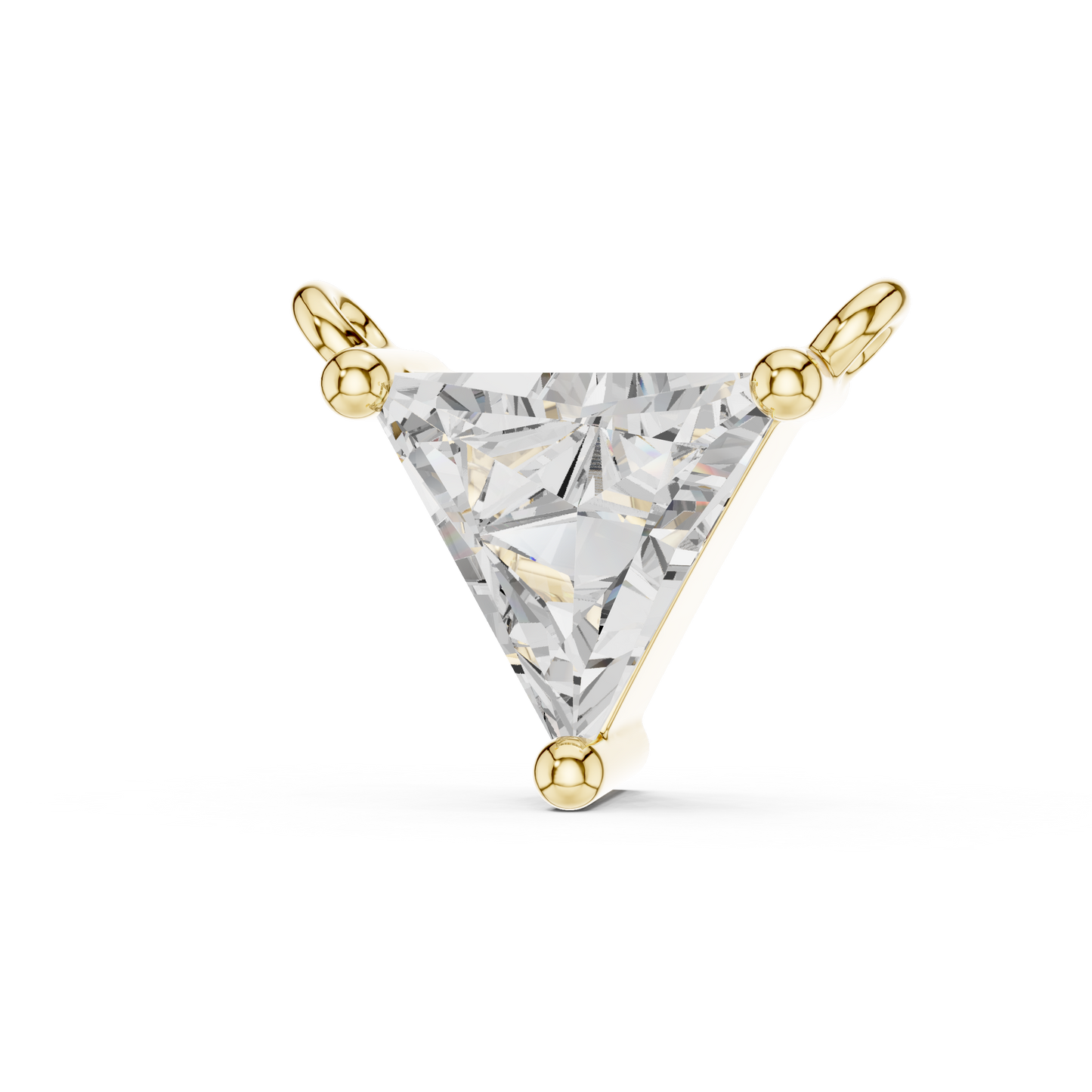 Trillion Cut Lab-Grown Diamond Solitaire Pendant in 14K Yellow Gold