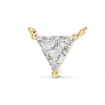 Trillion Cut Lab-Grown Diamond Solitaire Pendant in 14K Yellow Gold