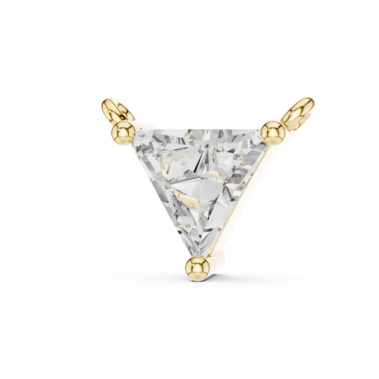 Trillion Cut Lab-Grown Diamond Solitaire Pendant in 14K Yellow Gold