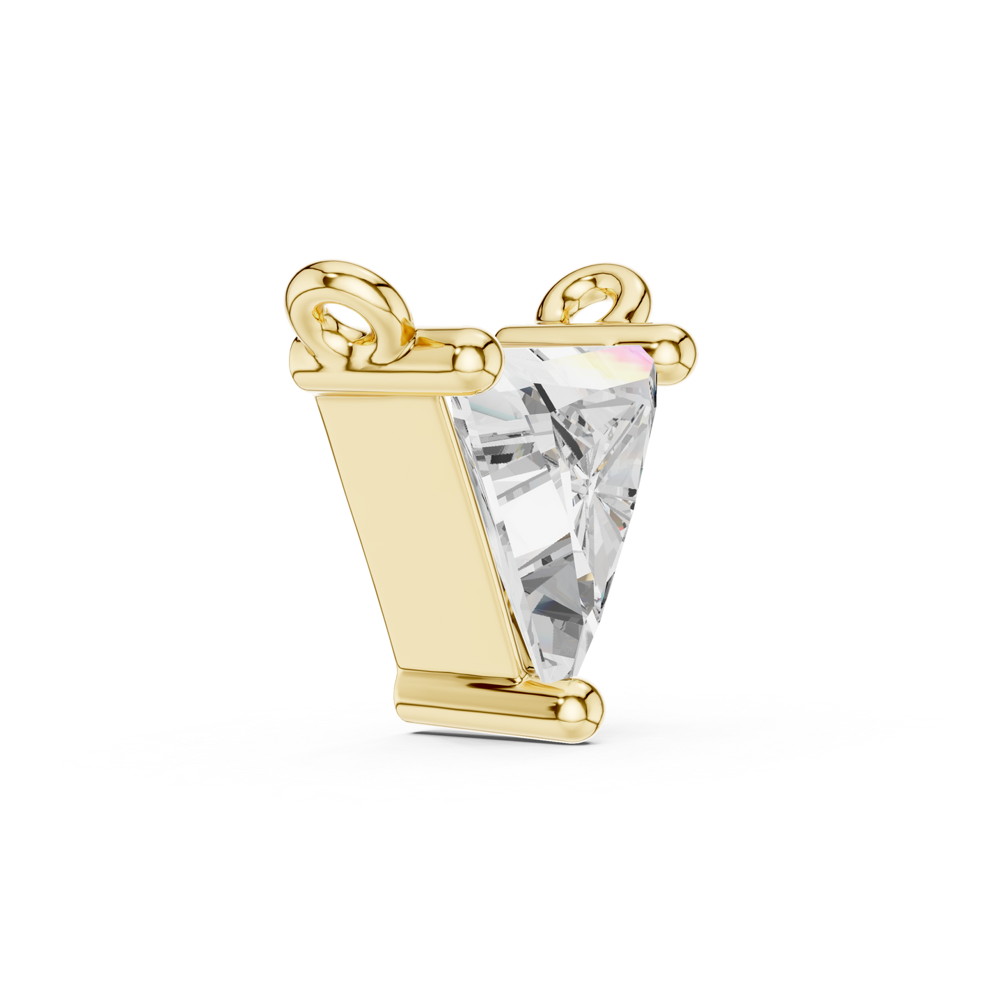 Trillion Cut Lab-Grown Diamond Solitaire Pendant in 14K Yellow Gold