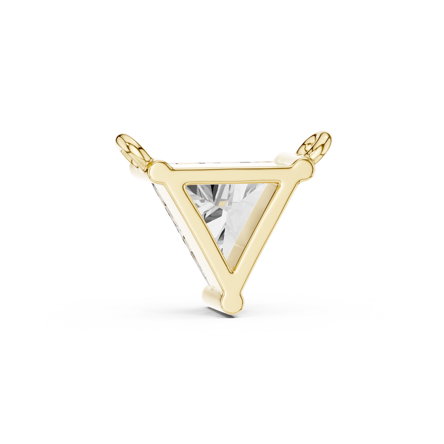 Trillion Cut Lab-Grown Diamond Solitaire Pendant in 14K Yellow Gold