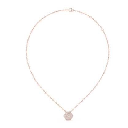 Hexagon Cluster Lab-Grown Diamond Casual Pendant in 14K White Gold