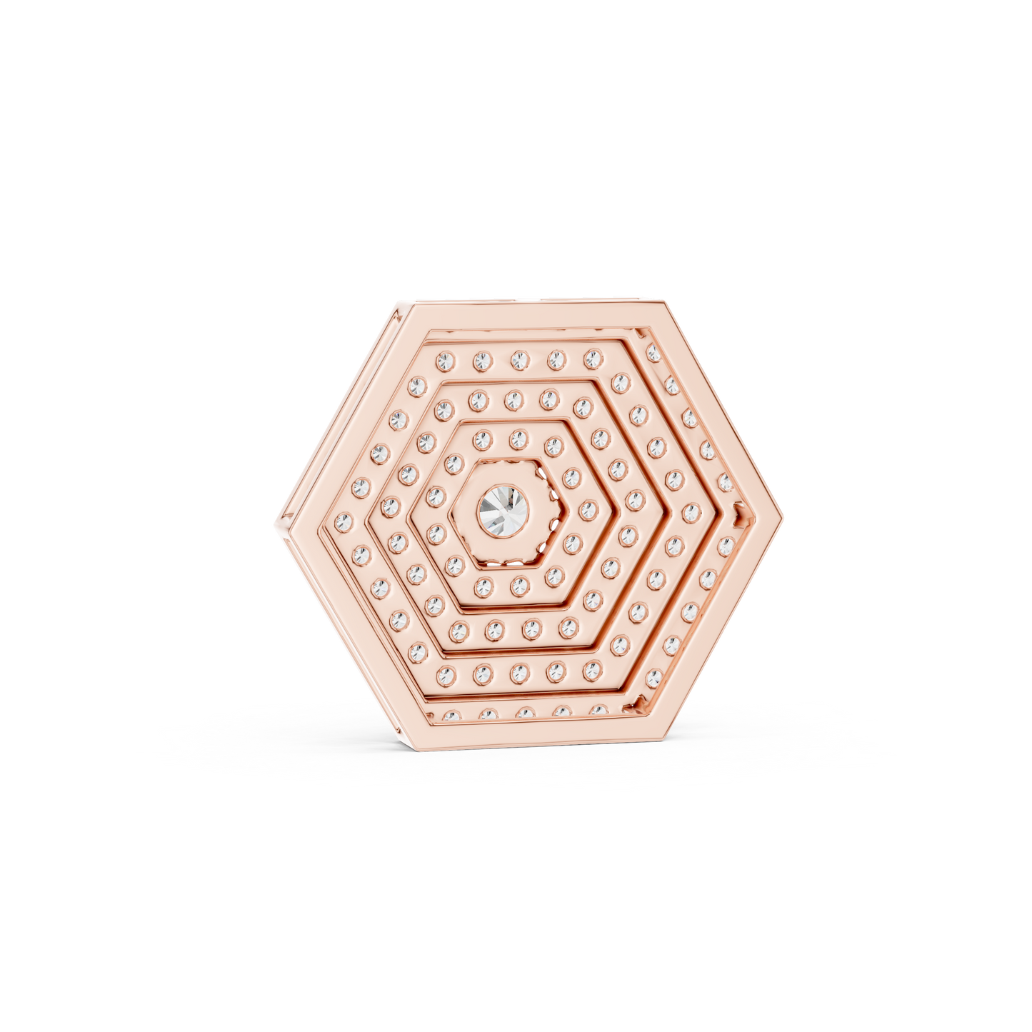 Hexagon Cluster Lab-Grown Diamond Casual Pendant in 14K White Gold