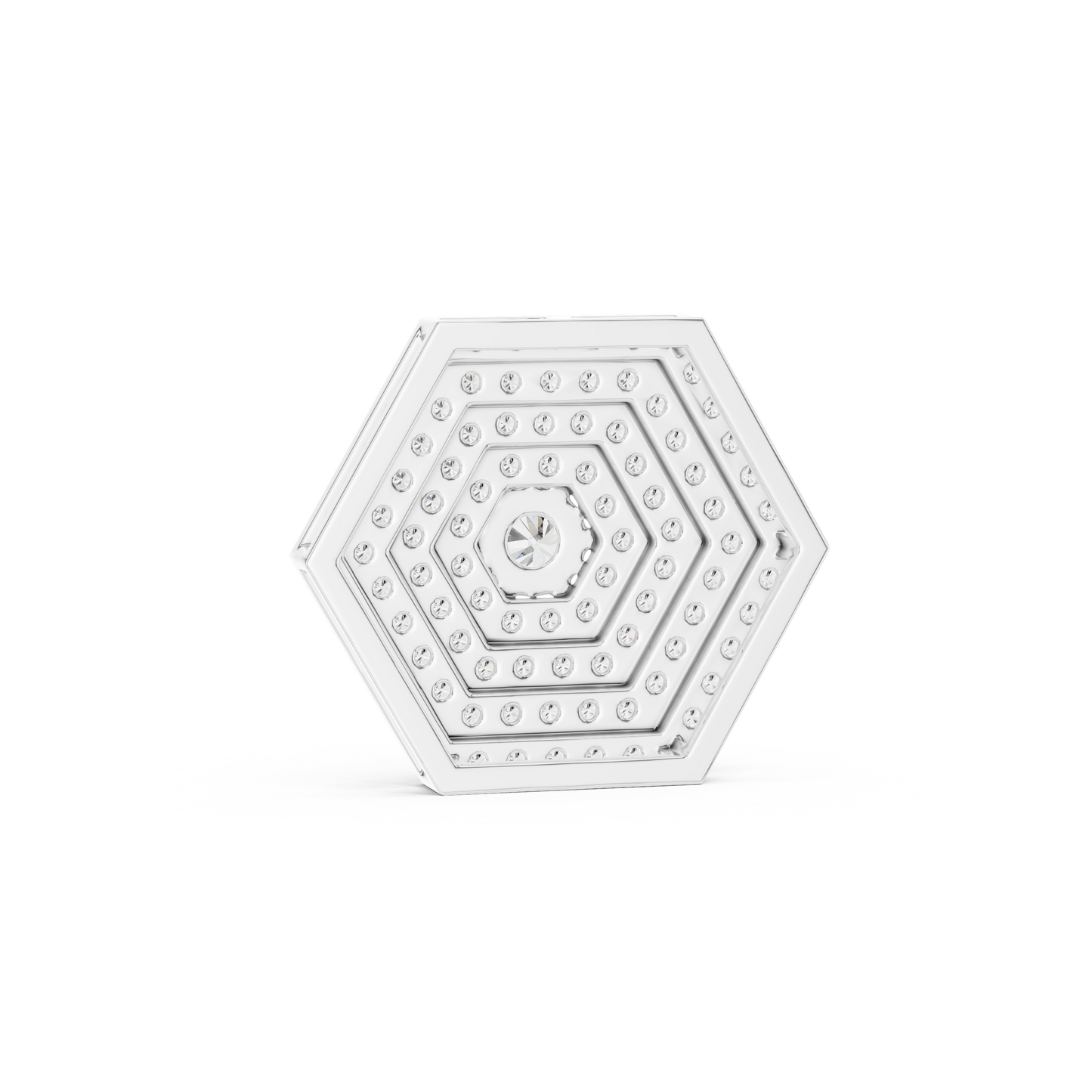Hexagon Cluster Lab-Grown Diamond Casual Pendant in 14K White Gold