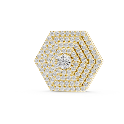Hexagon Cluster Lab-Grown Diamond Casual Pendant in 14K White Gold