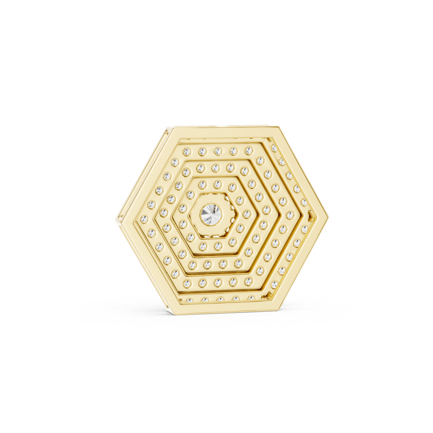 Hexagon Cluster Lab-Grown Diamond Casual Pendant in 14K White Gold