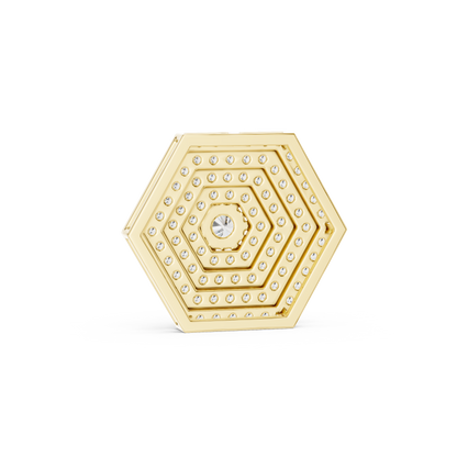 Hexagon Cluster Lab-Grown Diamond Casual Pendant in 14K White Gold