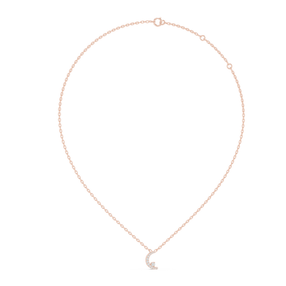 Delicate Crescent Moon Lab-Grown Diamond Pendant in Yellow Gold | Minimal Diamond Jewelry