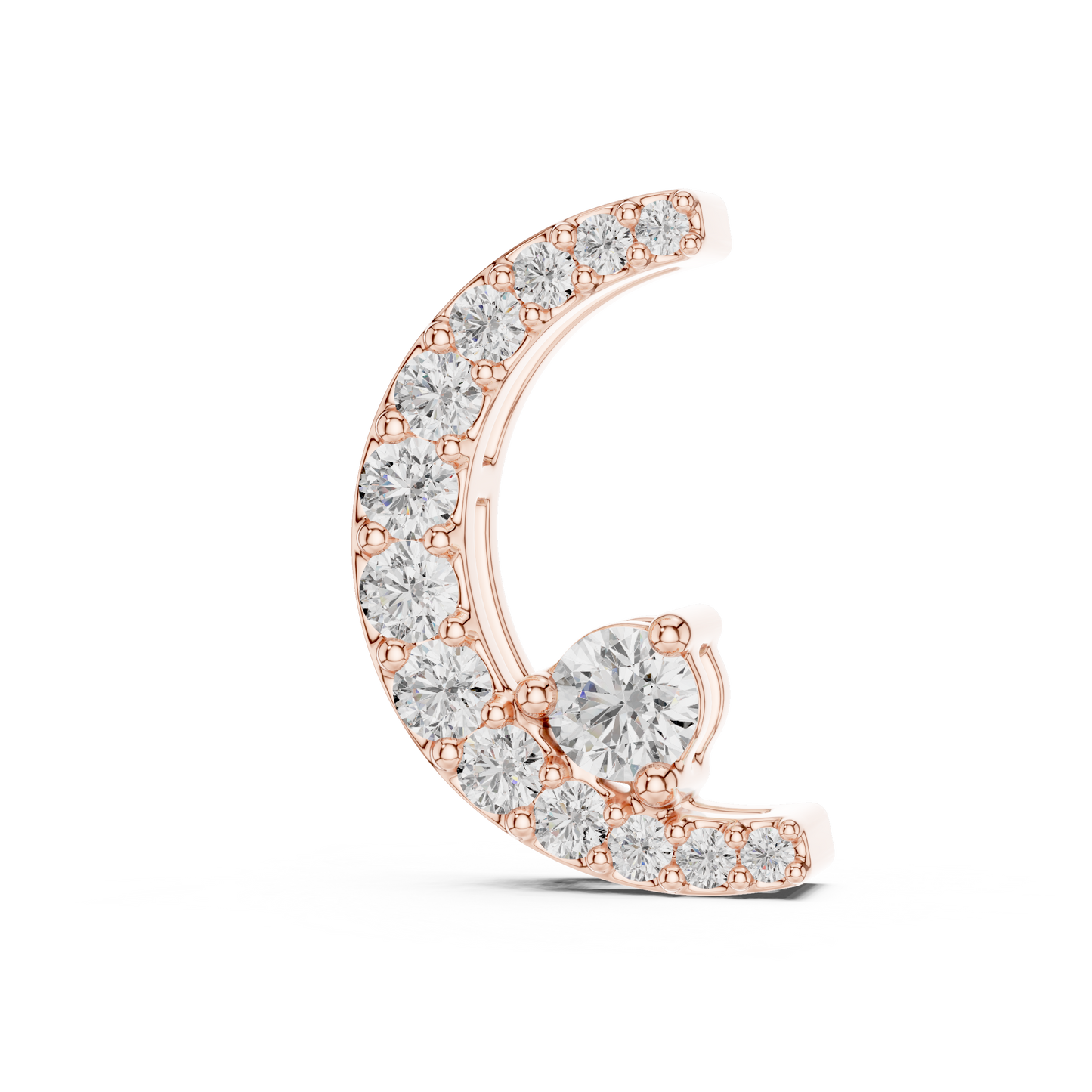 Delicate Crescent Moon Lab-Grown Diamond Pendant in Yellow Gold | Minimal Diamond Jewelry