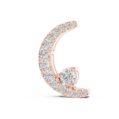 Delicate Crescent Moon Lab-Grown Diamond Pendant in Yellow Gold | Minimal Diamond Jewelry