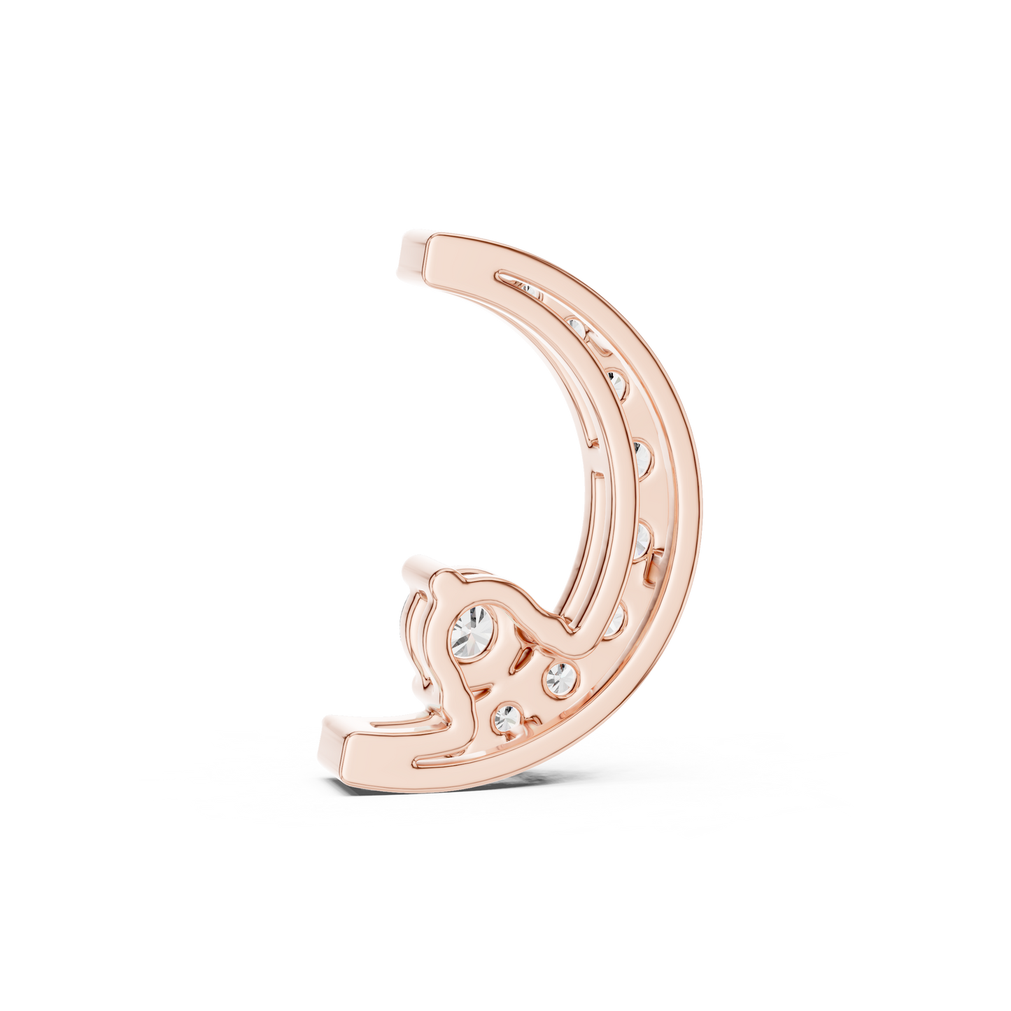 Delicate Crescent Moon Lab-Grown Diamond Pendant in Yellow Gold | Minimal Diamond Jewelry