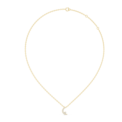 Delicate Crescent Moon Lab-Grown Diamond Pendant in Yellow Gold | Minimal Diamond Jewelry