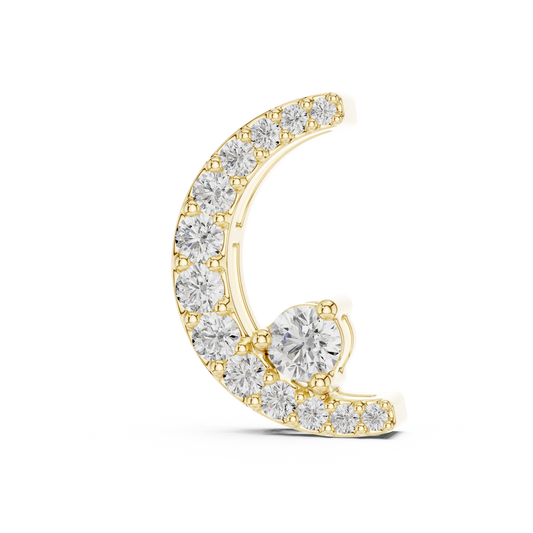 Delicate Crescent Moon Lab-Grown Diamond Pendant in Yellow Gold | Minimal Diamond Jewelry