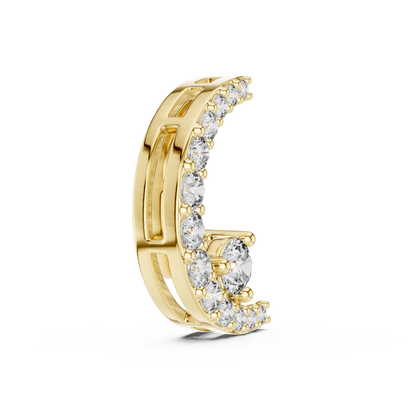 Delicate Crescent Moon Lab-Grown Diamond Pendant in Yellow Gold | Minimal Diamond Jewelry