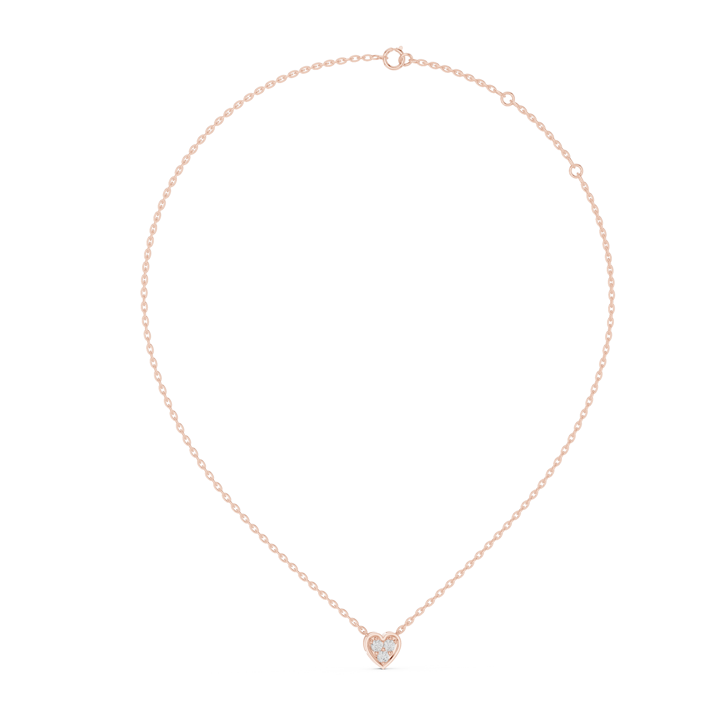 Delicate Heart Lab-Grown Diamond Pendant in Yellow Gold