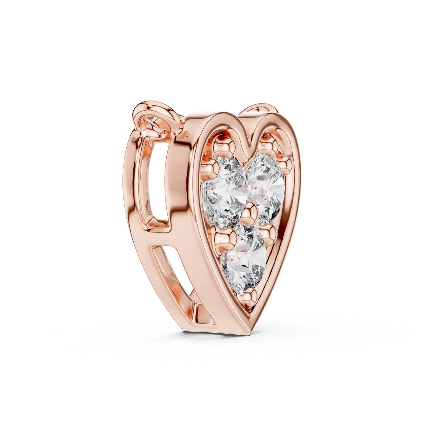 Delicate Heart Lab-Grown Diamond Pendant in Yellow Gold