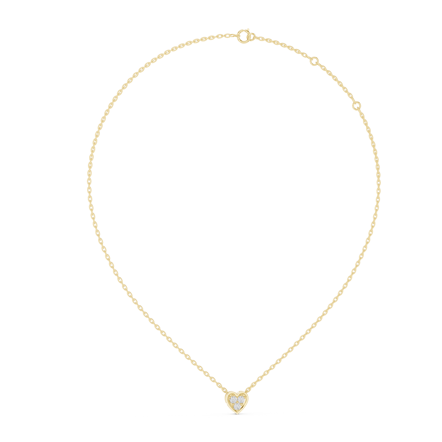 Delicate Heart Lab-Grown Diamond Pendant in Yellow Gold