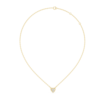 Delicate Heart Lab-Grown Diamond Pendant in Yellow Gold