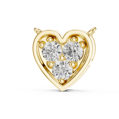 Delicate Heart Lab-Grown Diamond Pendant in Yellow Gold