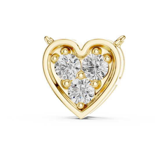 Delicate Heart Lab-Grown Diamond Pendant in Yellow Gold