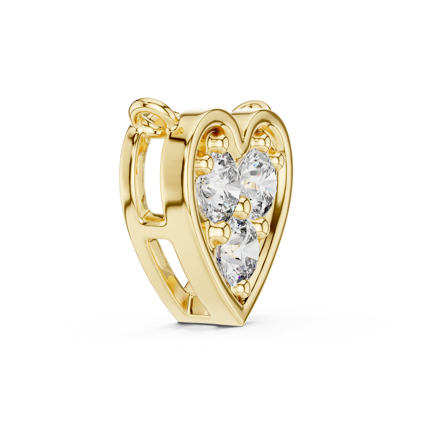Delicate Heart Lab-Grown Diamond Pendant in Yellow Gold