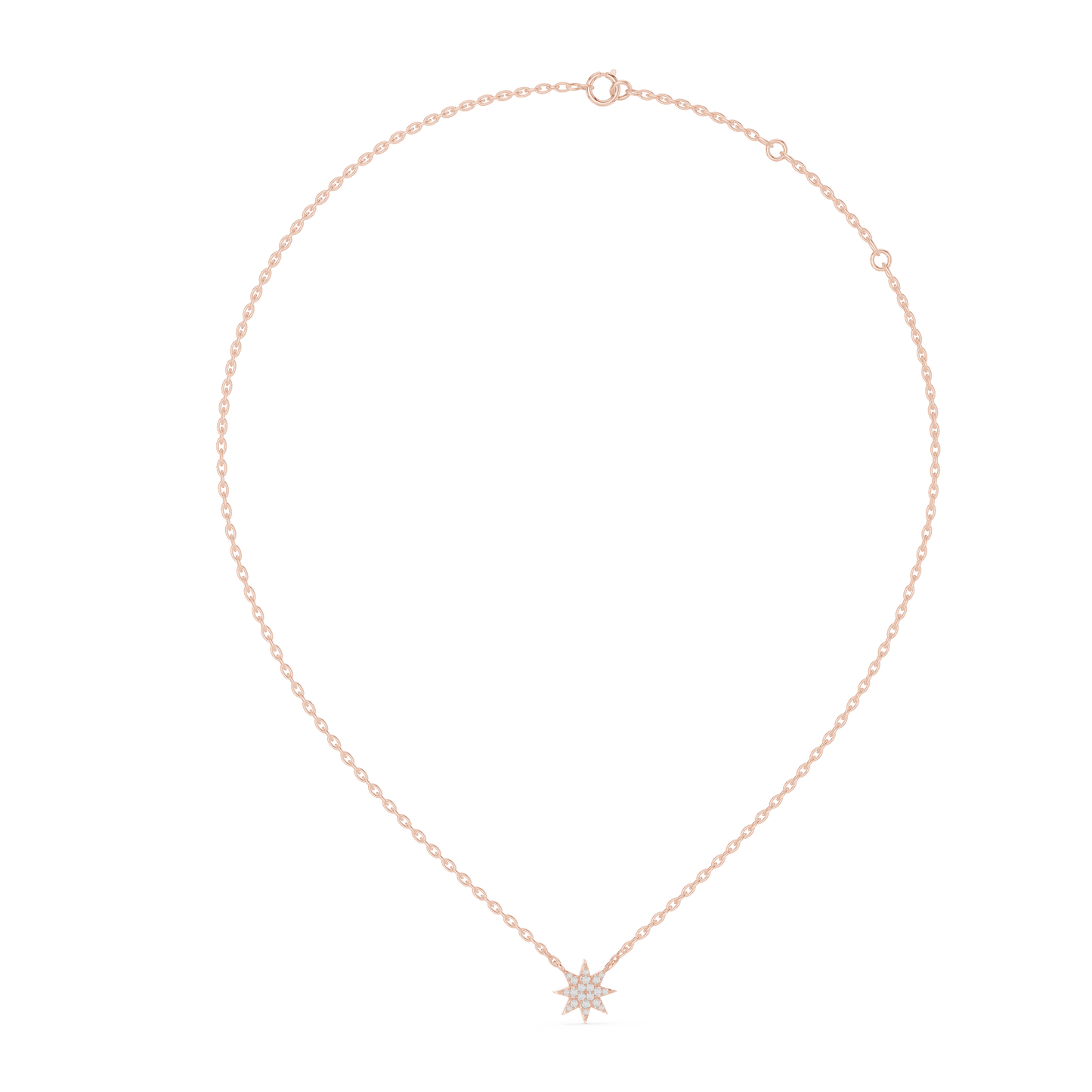 Celestial Delicate Star Lab-Grown Diamond Pendant in White Gold