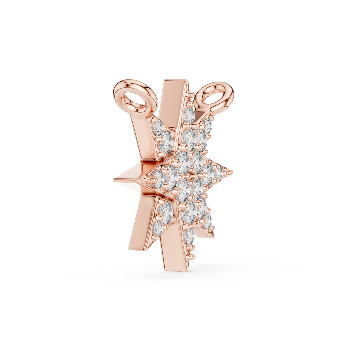 Celestial Delicate Star Lab-Grown Diamond Pendant in White Gold