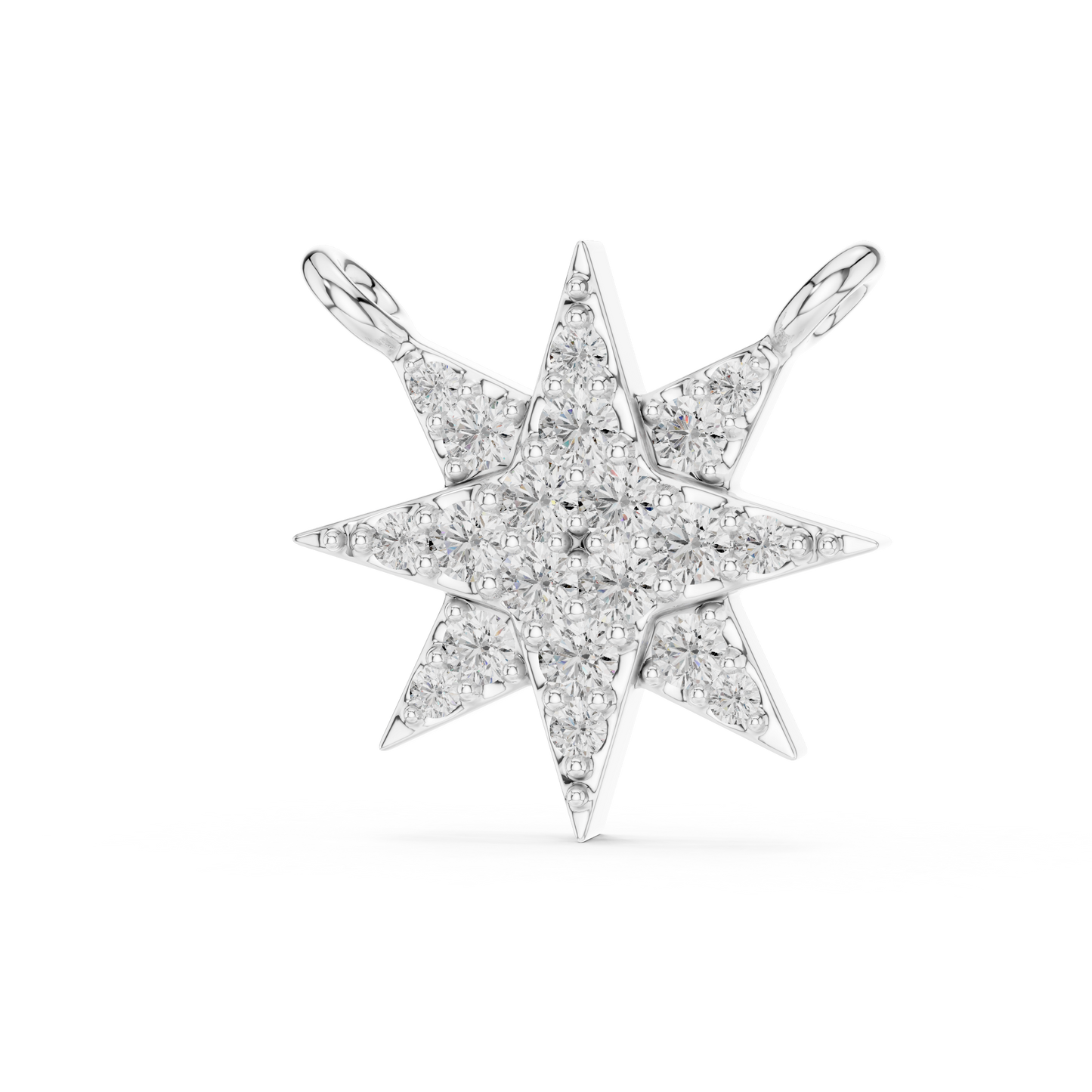 Celestial Delicate Star Lab-Grown Diamond Pendant in White Gold