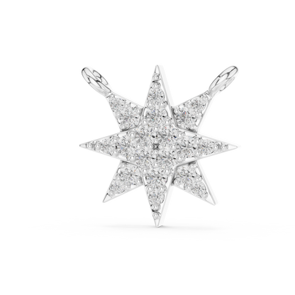Celestial Delicate Star Lab-Grown Diamond Pendant in White Gold
