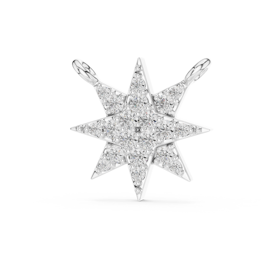 Celestial Delicate Star Lab-Grown Diamond Pendant in White Gold