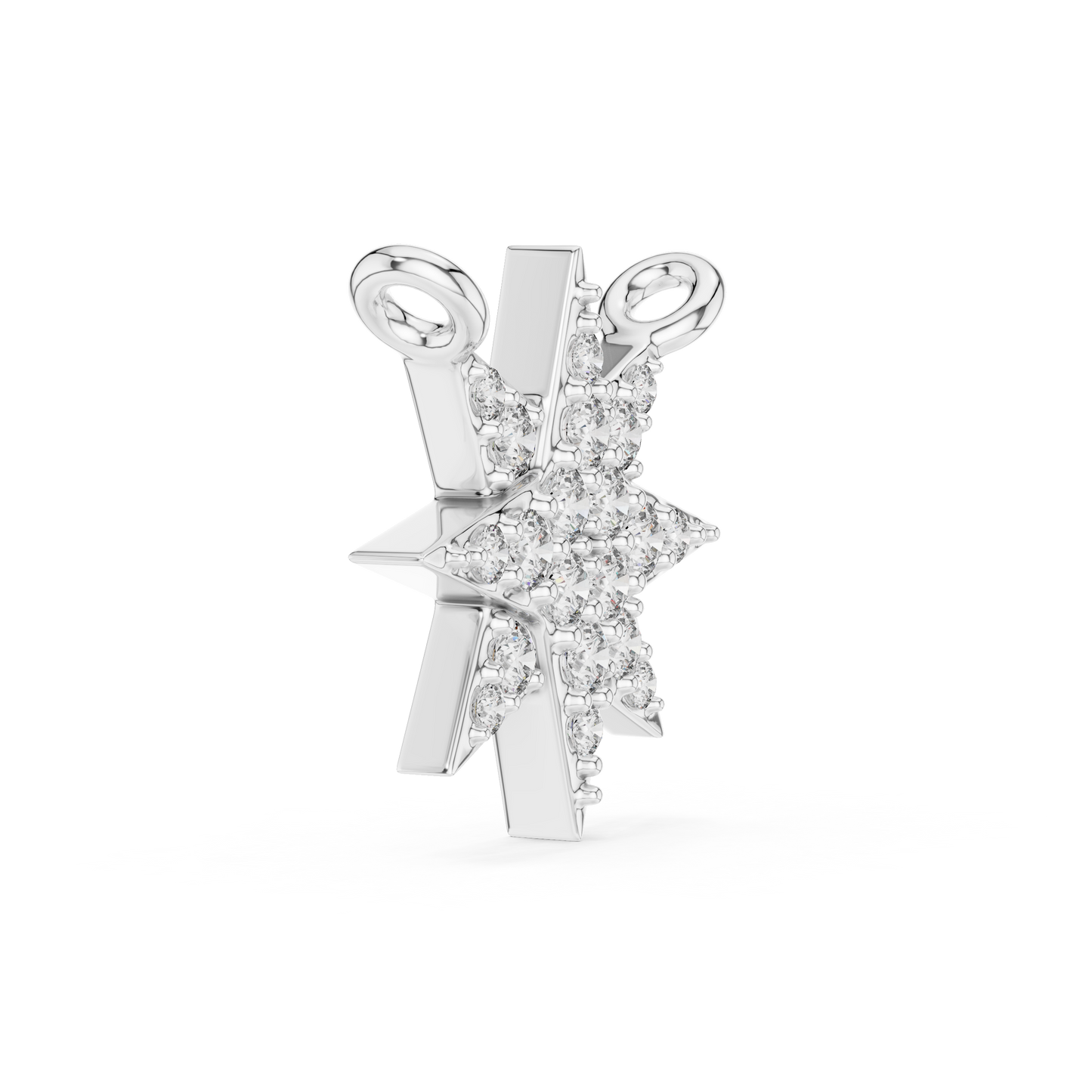 Celestial Delicate Star Lab-Grown Diamond Pendant in White Gold