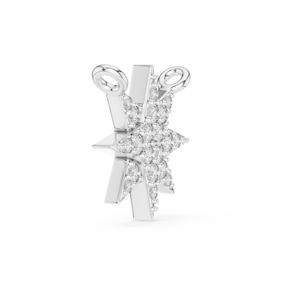 Celestial Delicate Star Lab-Grown Diamond Pendant in White Gold