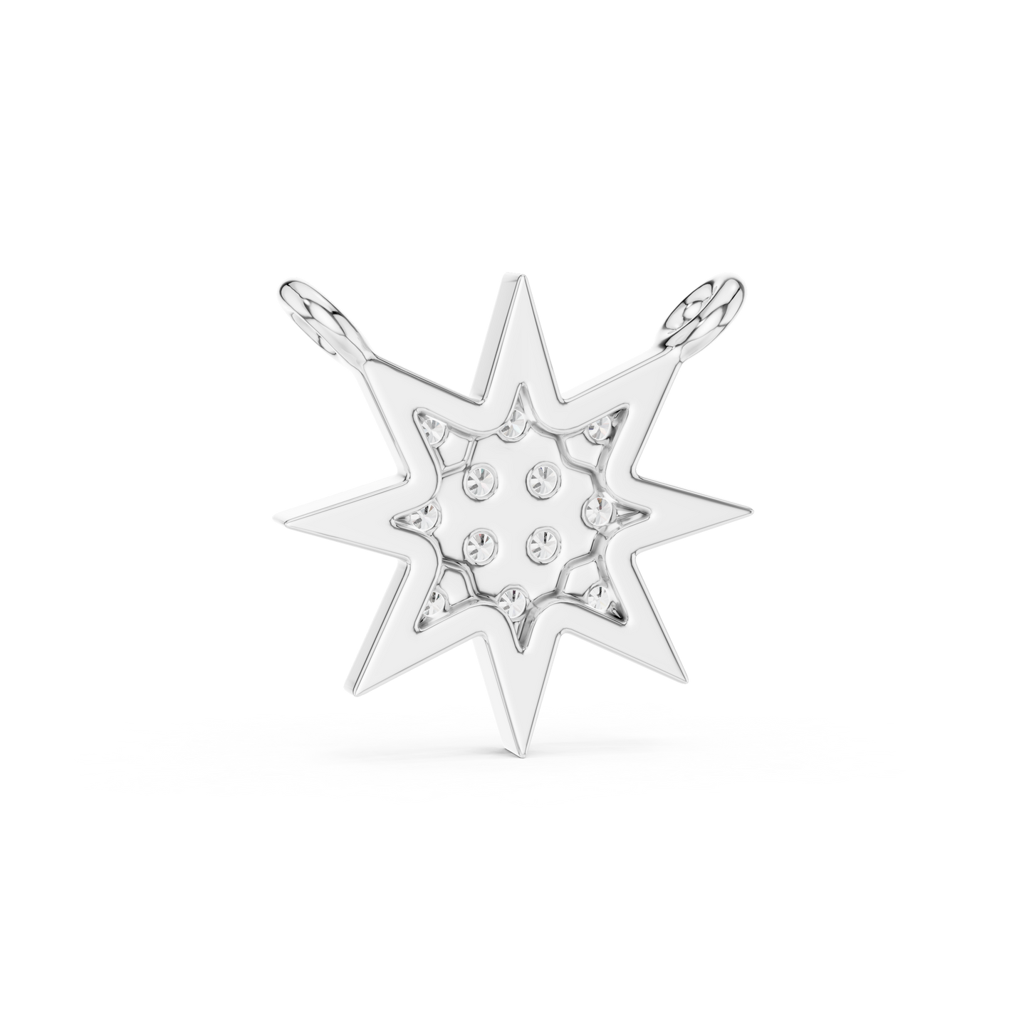 Celestial Delicate Star Lab-Grown Diamond Pendant in White Gold