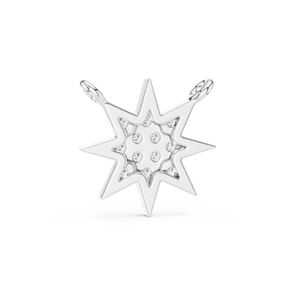 Celestial Delicate Star Lab-Grown Diamond Pendant in White Gold
