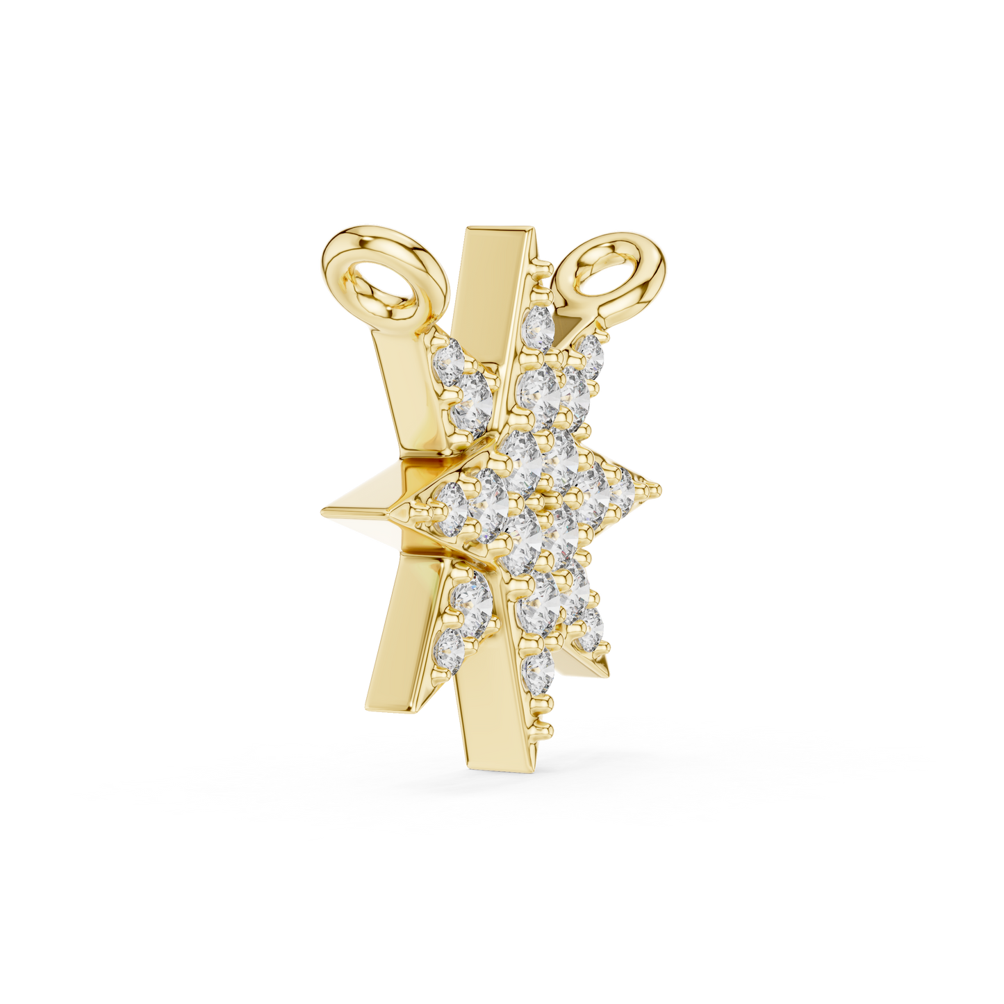 Celestial Delicate Star Lab-Grown Diamond Pendant in White Gold