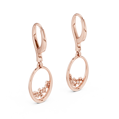 Gold Round Diamond Chandelier Earrings – Modern Elegance