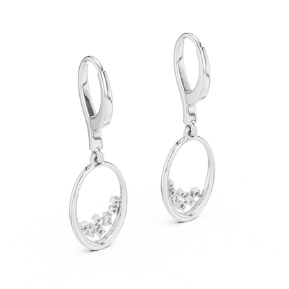 Gold Round Diamond Chandelier Earrings – Modern Elegance