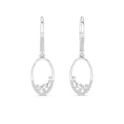 Gold Round Diamond Chandelier Earrings – Modern Elegance