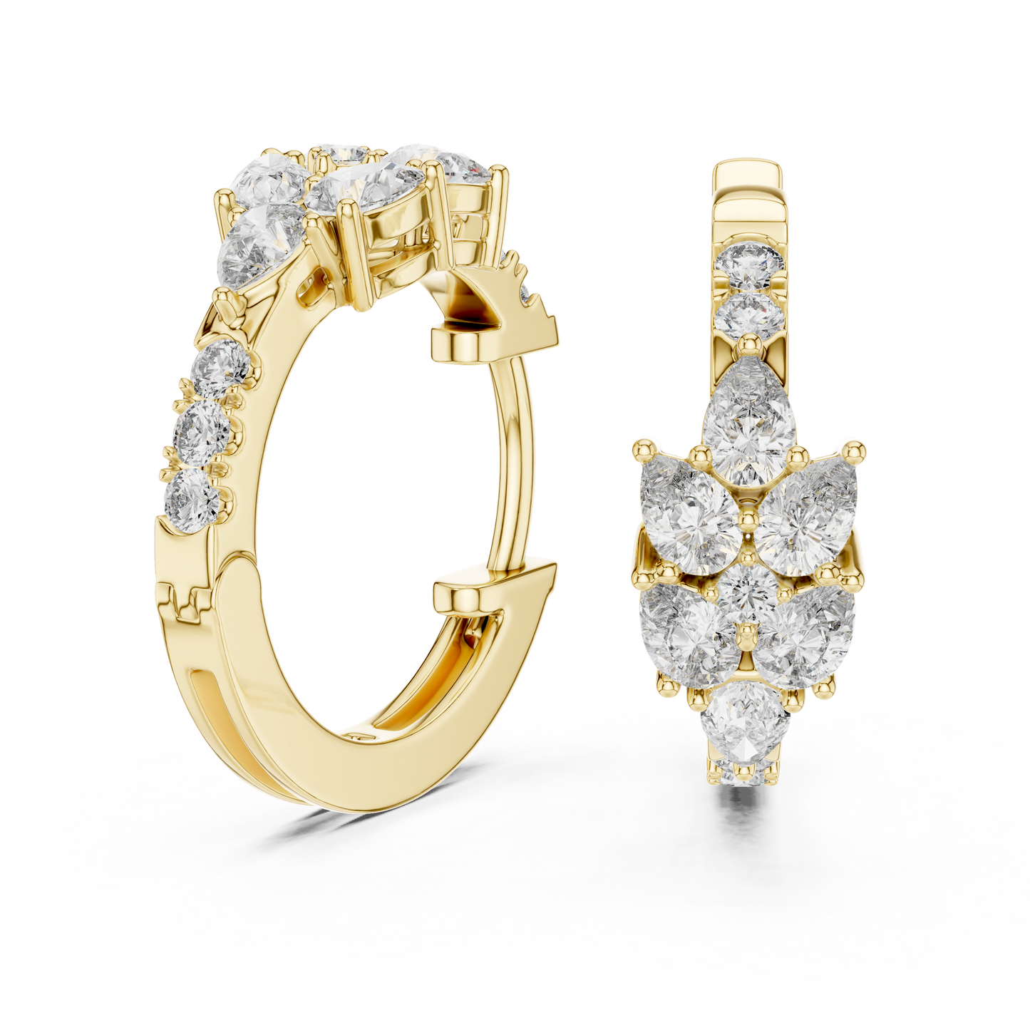 Gold Diamond Hoop Earrings – Timeless Elegance