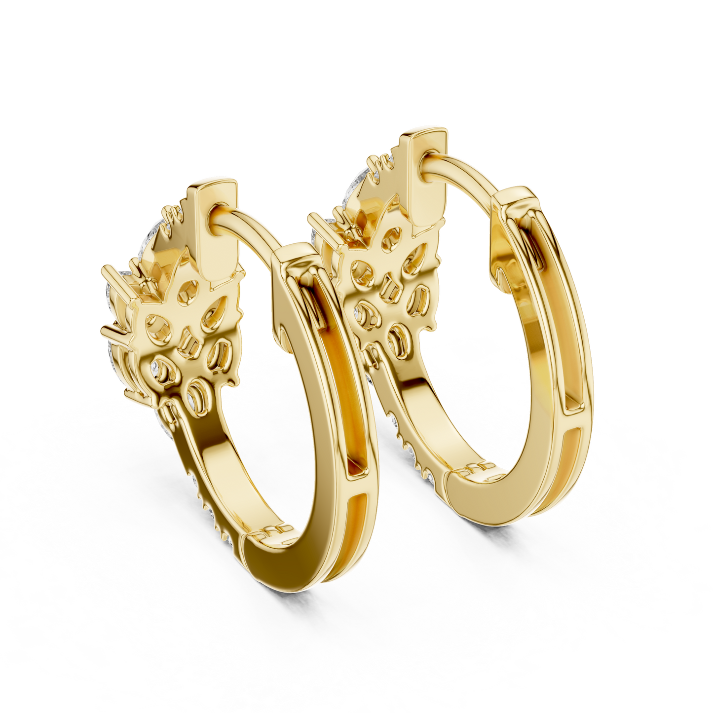 Gold Diamond Hoop Earrings – Timeless Elegance