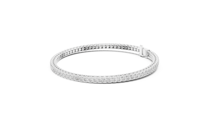 Rose Gold Princess-Cut Diamond Tennis Bracelet – Timeless Luxury