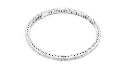 Rose Gold Princess-Cut Diamond Tennis Bracelet – Timeless Luxury